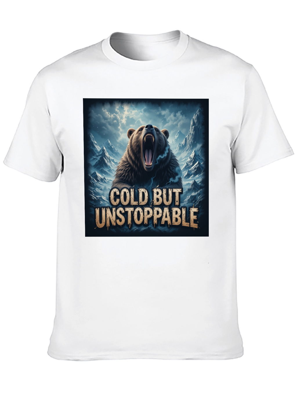 Cold But Unstoppable Bear Graphic T-Shirt