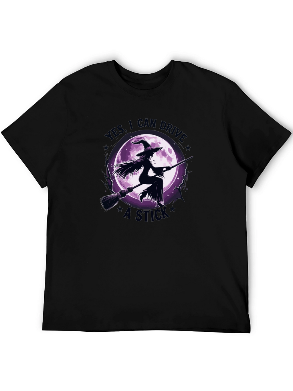 Witch Broomstick Graphic Tee - Halloween Apparel