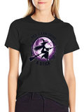 Witch Broomstick Graphic Tee - Halloween Apparel