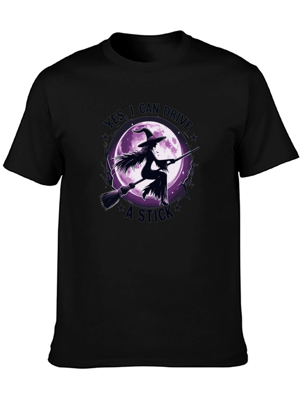 Witch Broomstick Graphic Tee - Halloween Apparel