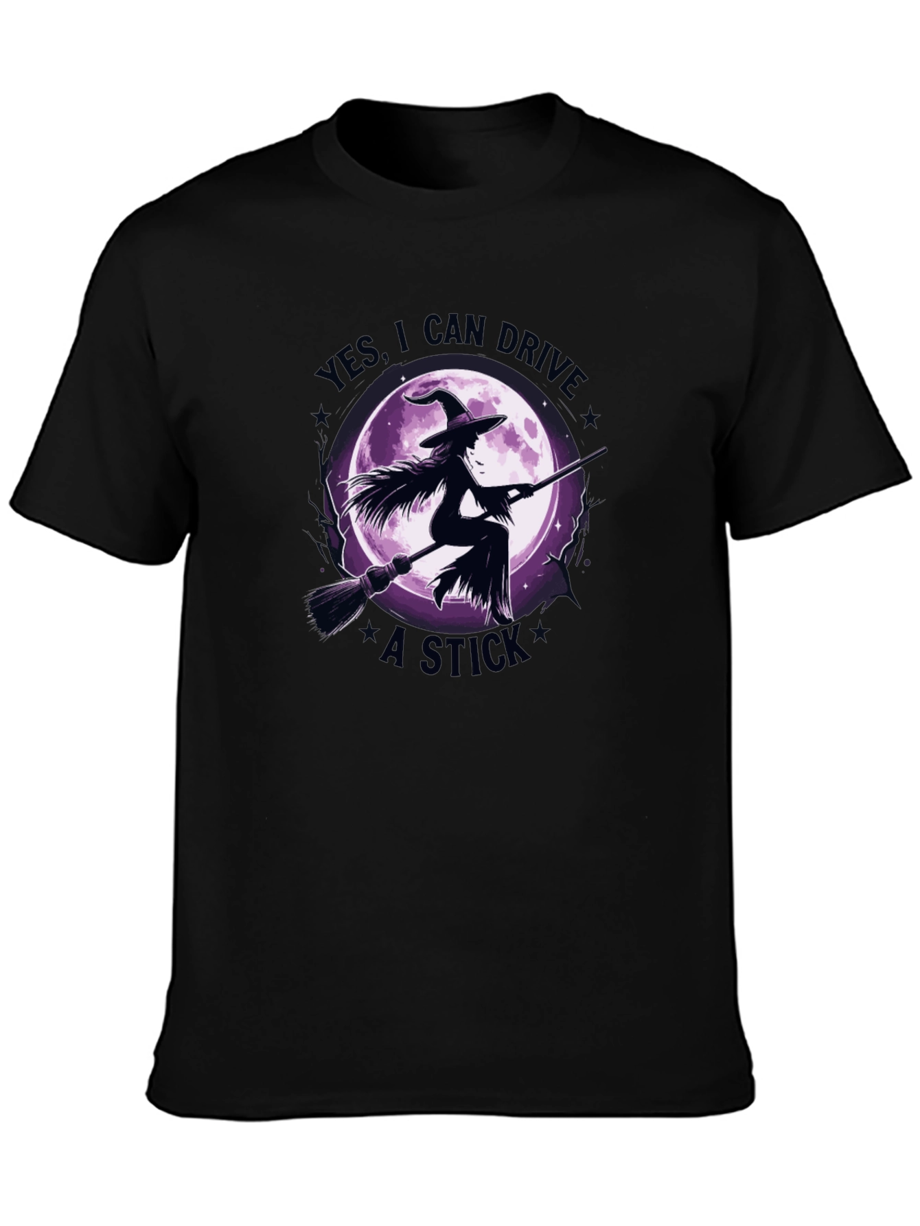 Witch Broomstick Graphic Tee - Halloween Apparel
