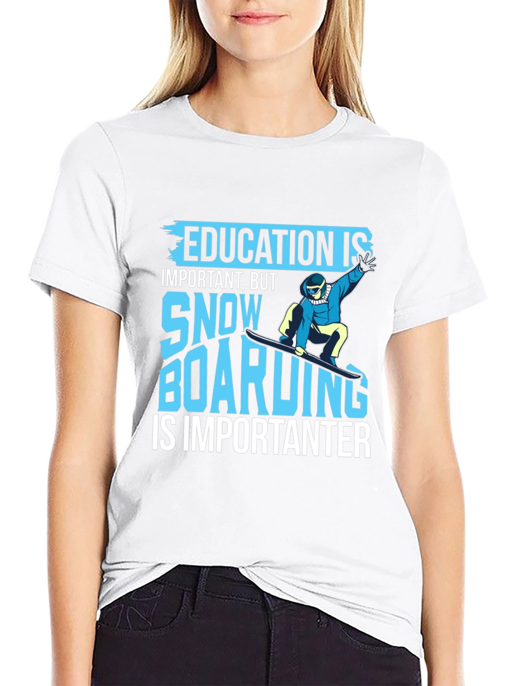 Funny Snowboarding T-Shirt - Education is Important
