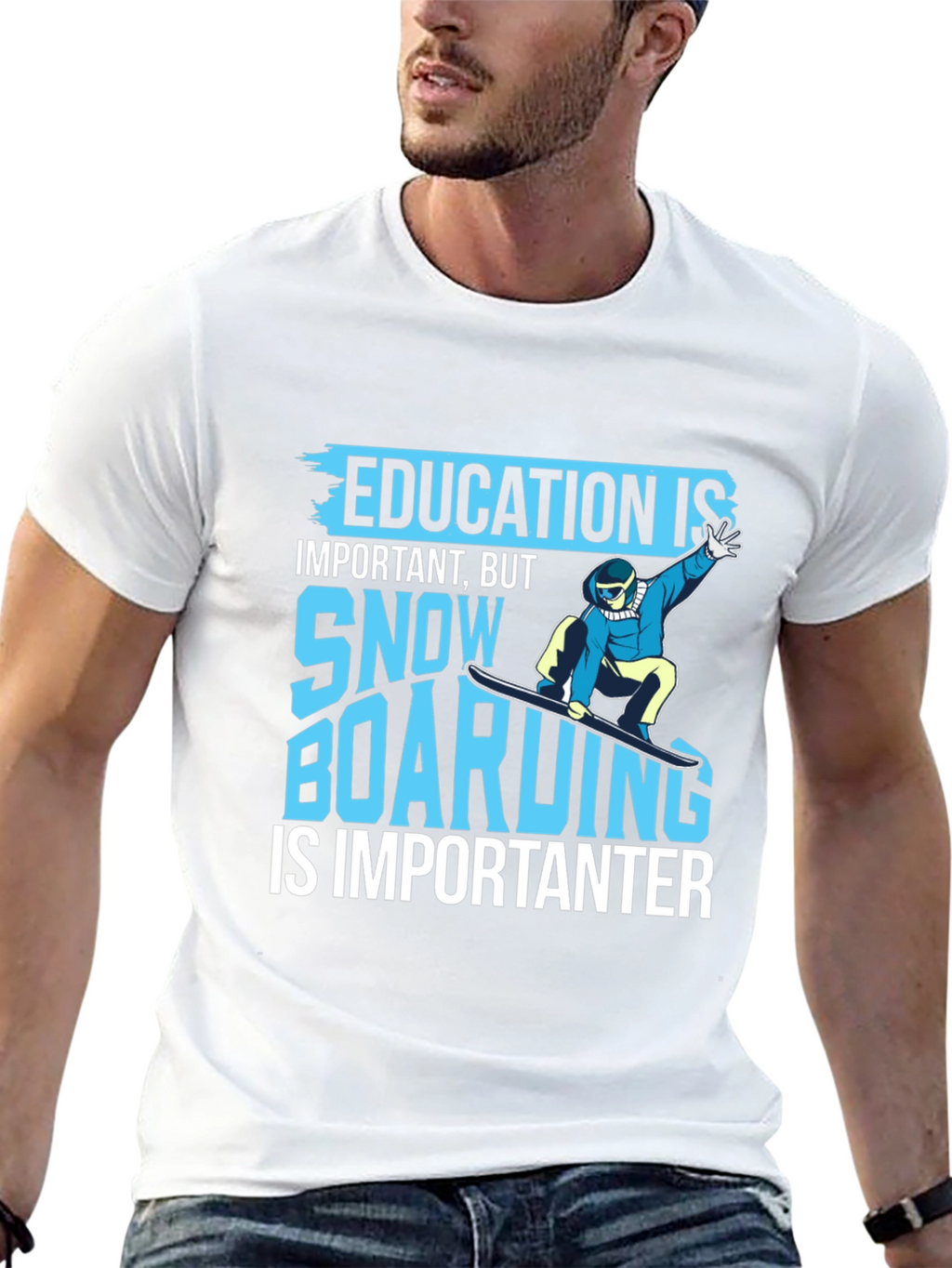 Funny Snowboarding T-Shirt - Education is Important
