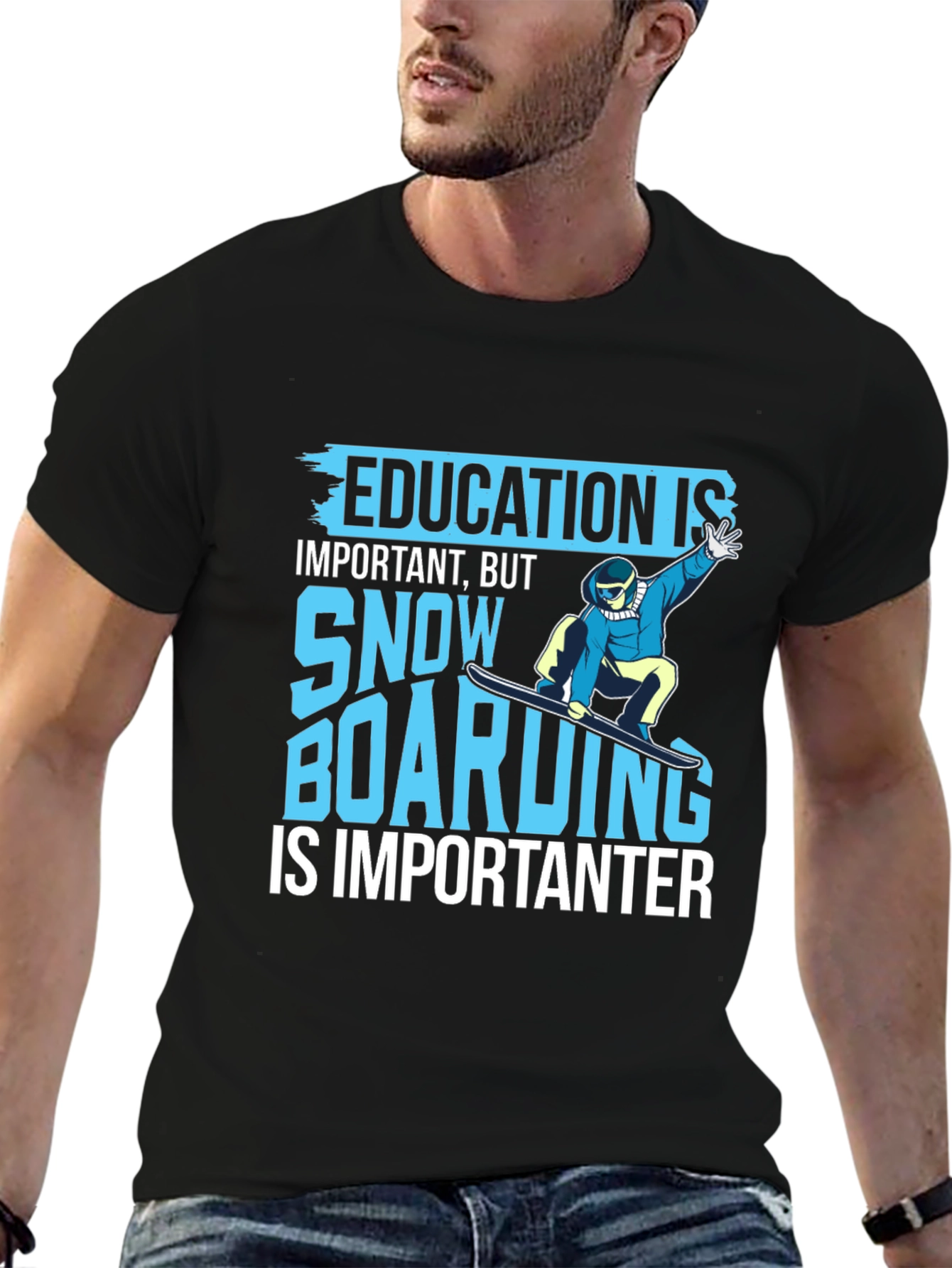 Funny Snowboarding T-Shirt - Education is Important