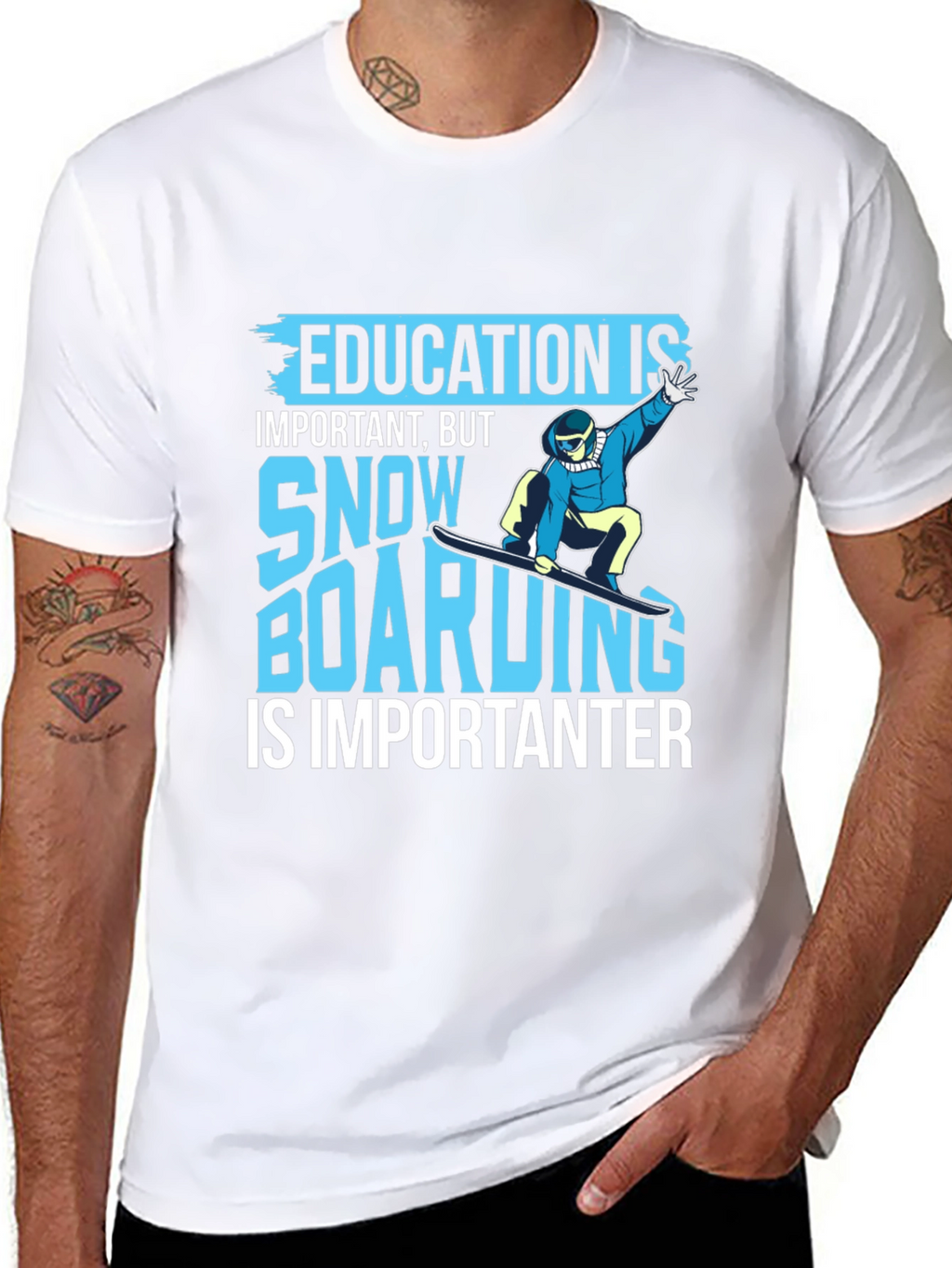 Funny Snowboarding T-Shirt - Education is Important