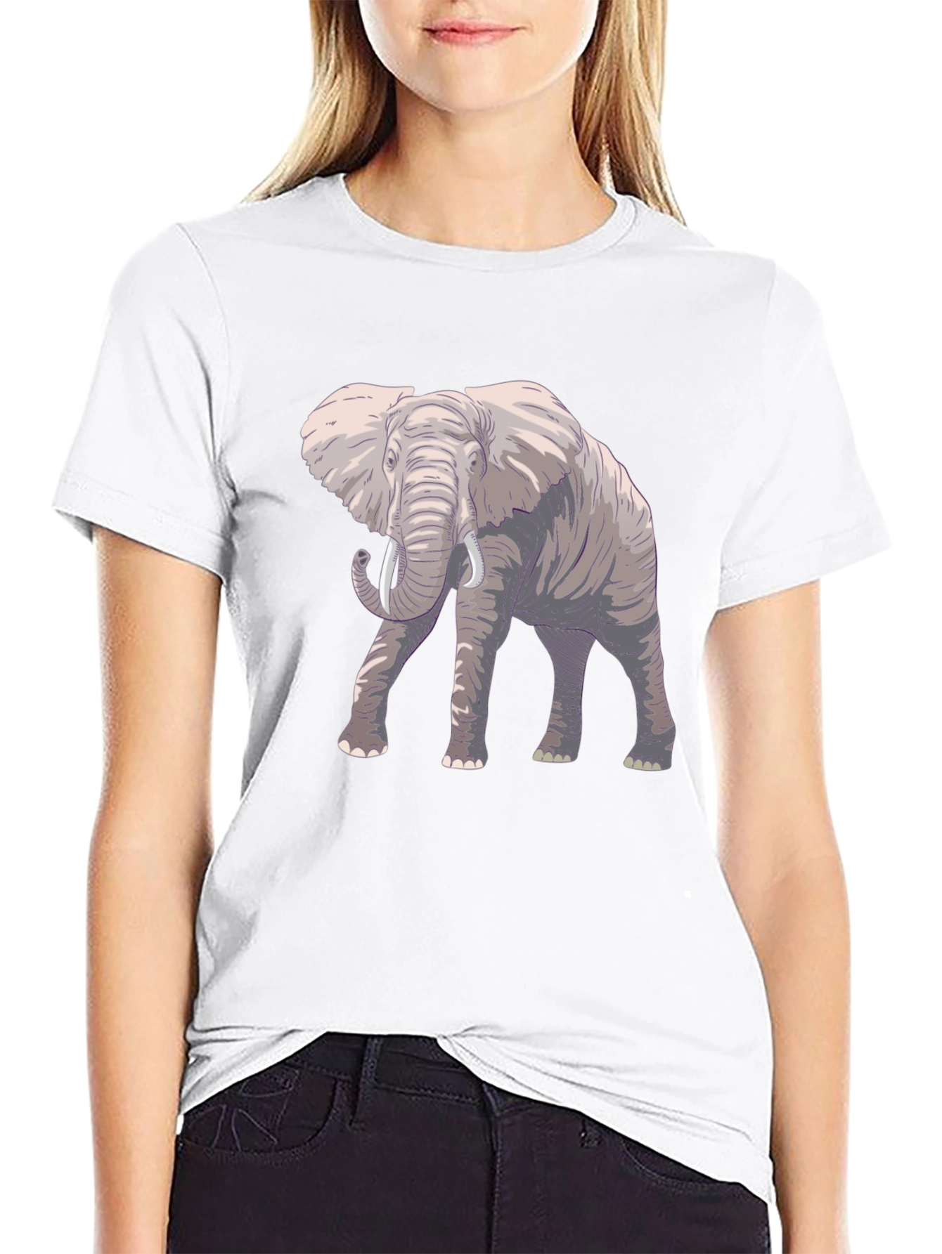 Elephant Graphic Black T-Shirt