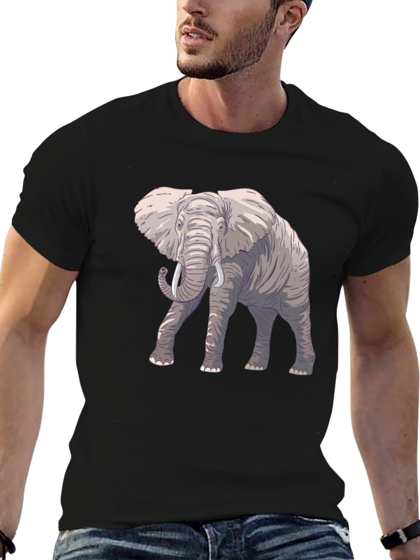 Elephant Graphic Black T-Shirt
