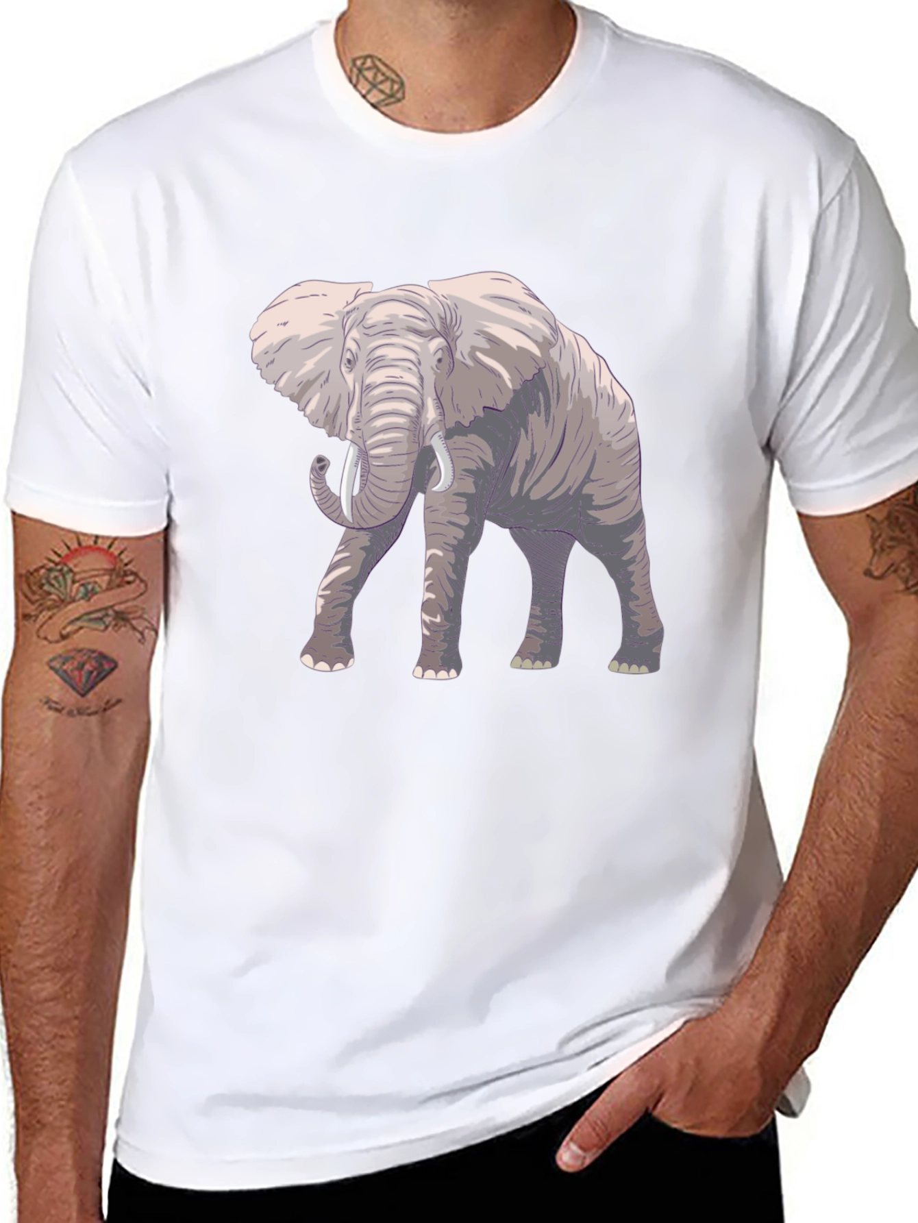 Elephant Graphic Black T-Shirt