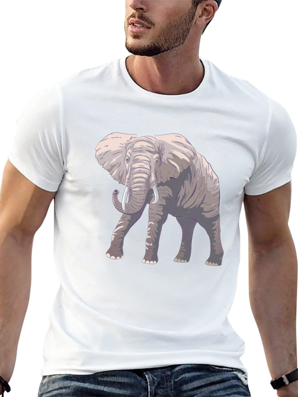 Elephant Graphic Black T-Shirt