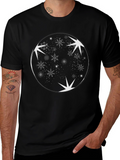 Snowflake Starry Night Black T-Shirt