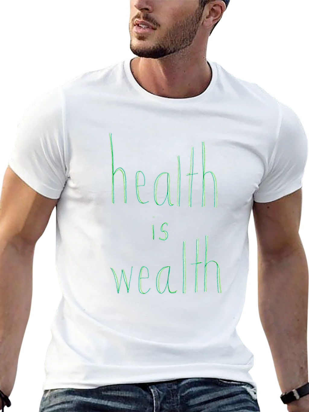 Health is Wealth Graphic Tee - Black Unisex Shirt