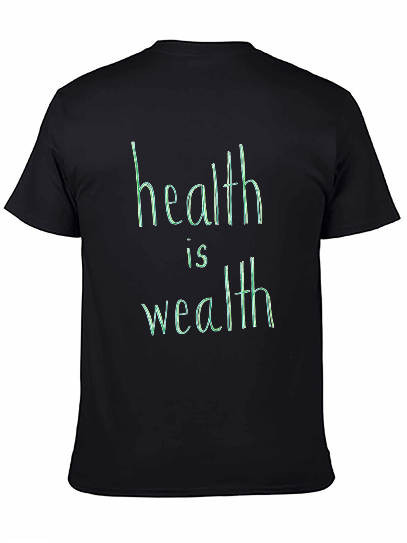 Health is Wealth Graphic Tee - Black Unisex Shirt