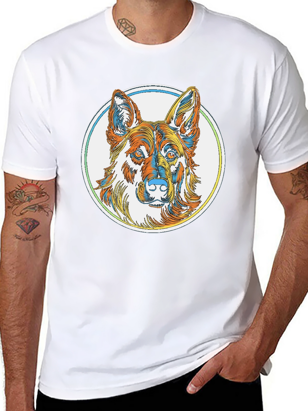German Shepherd Graphic Tee - Stylish Dog Lover Shirt