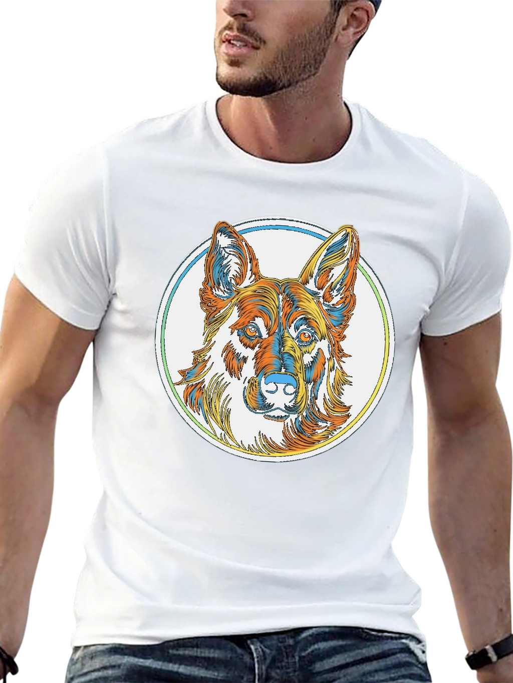 German Shepherd Graphic Tee - Stylish Dog Lover Shirt