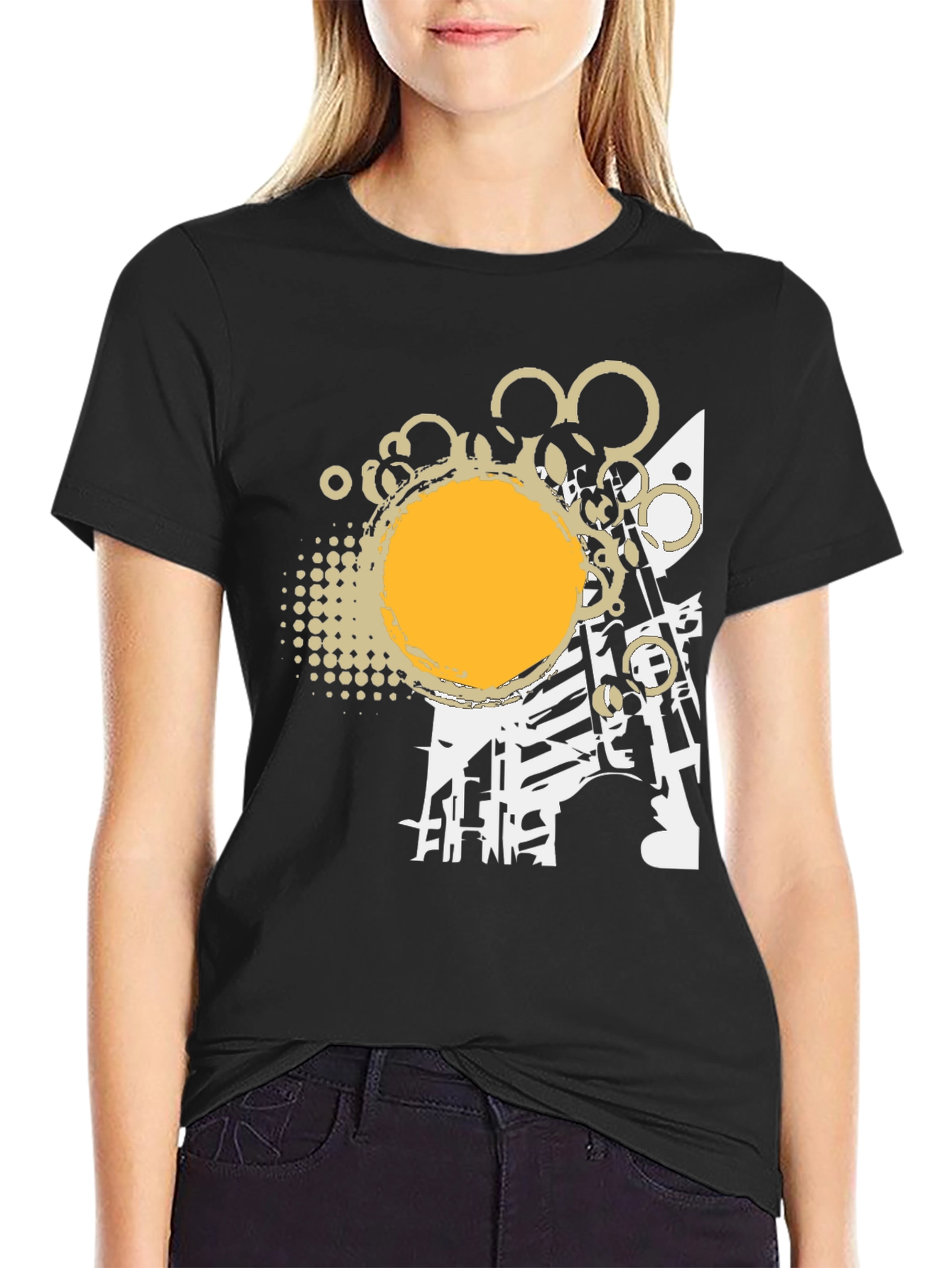 Abstract Graphic Print Tee - Modern Design