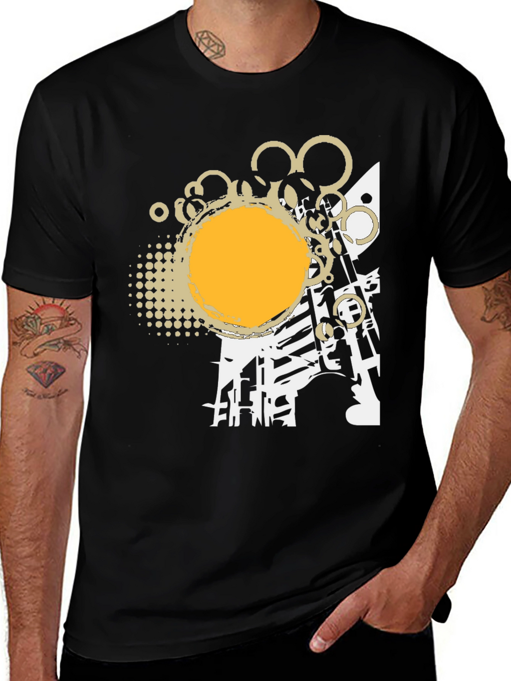 Abstract Graphic Print Tee - Modern Design