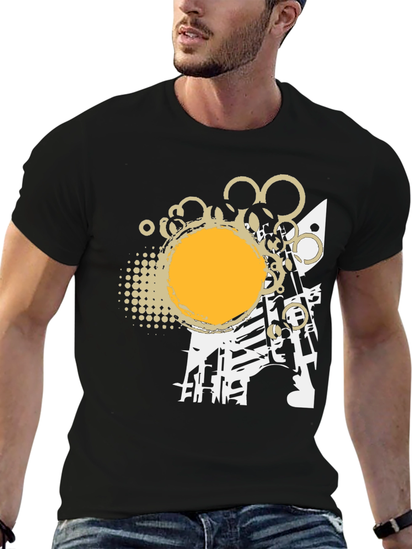 Abstract Graphic Print Tee - Modern Design