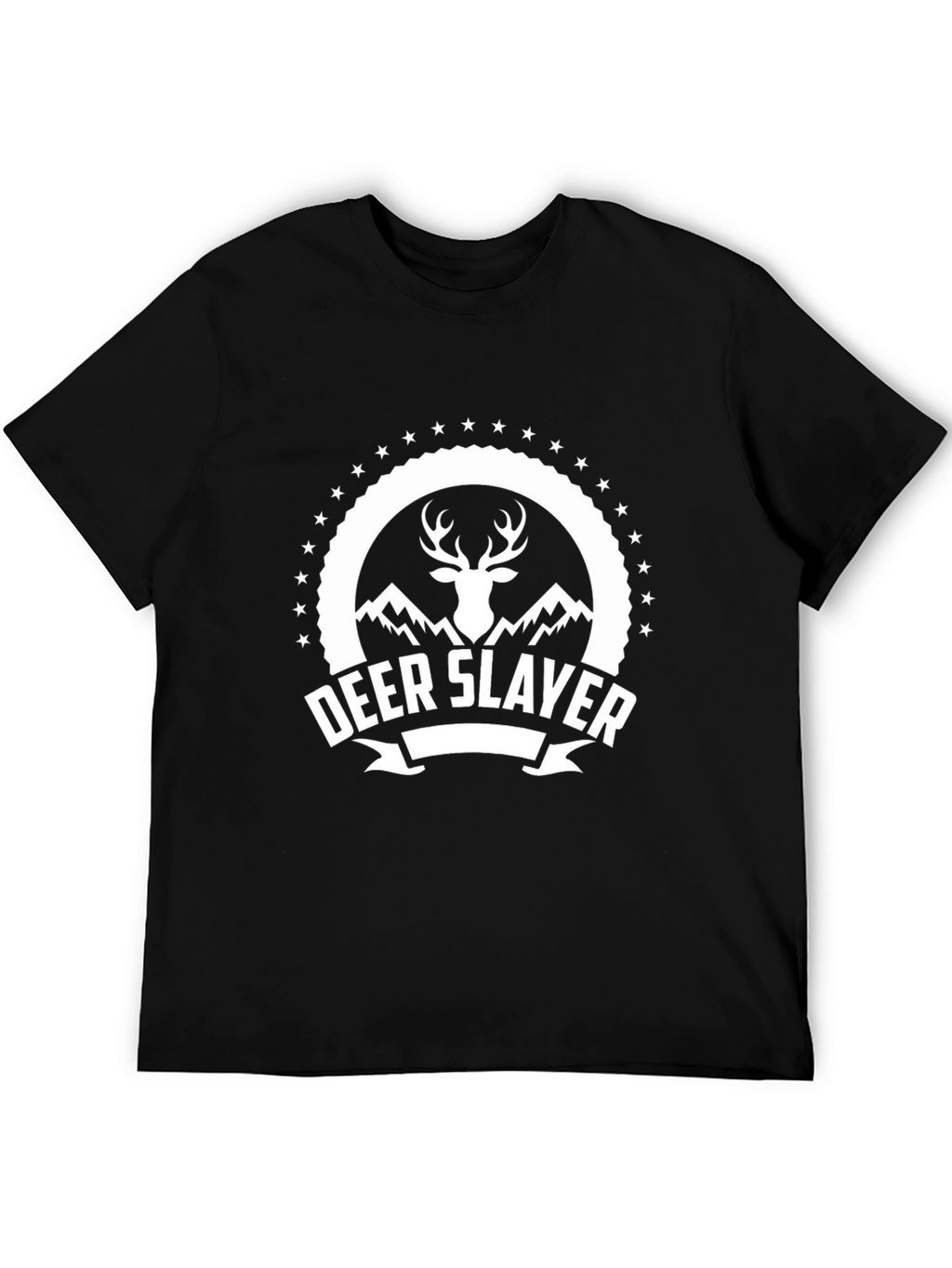 Deer Slayer Graphic T-Shirt - Black Cotton Tee
