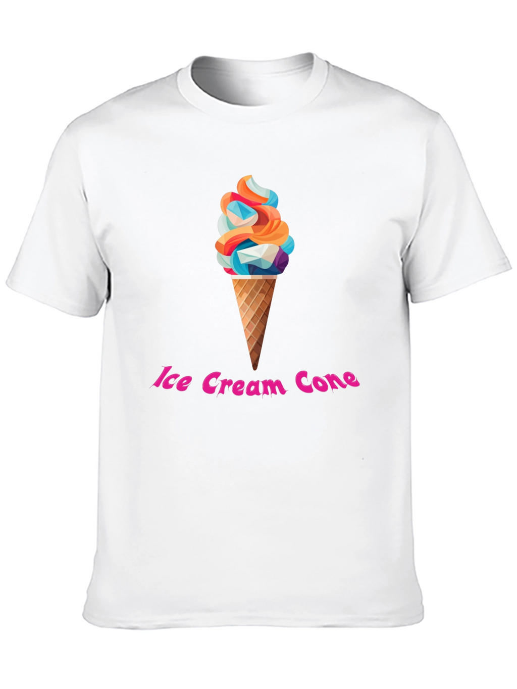 Ice Cream Cone Graphic T-Shirt - Trendy Black Tee