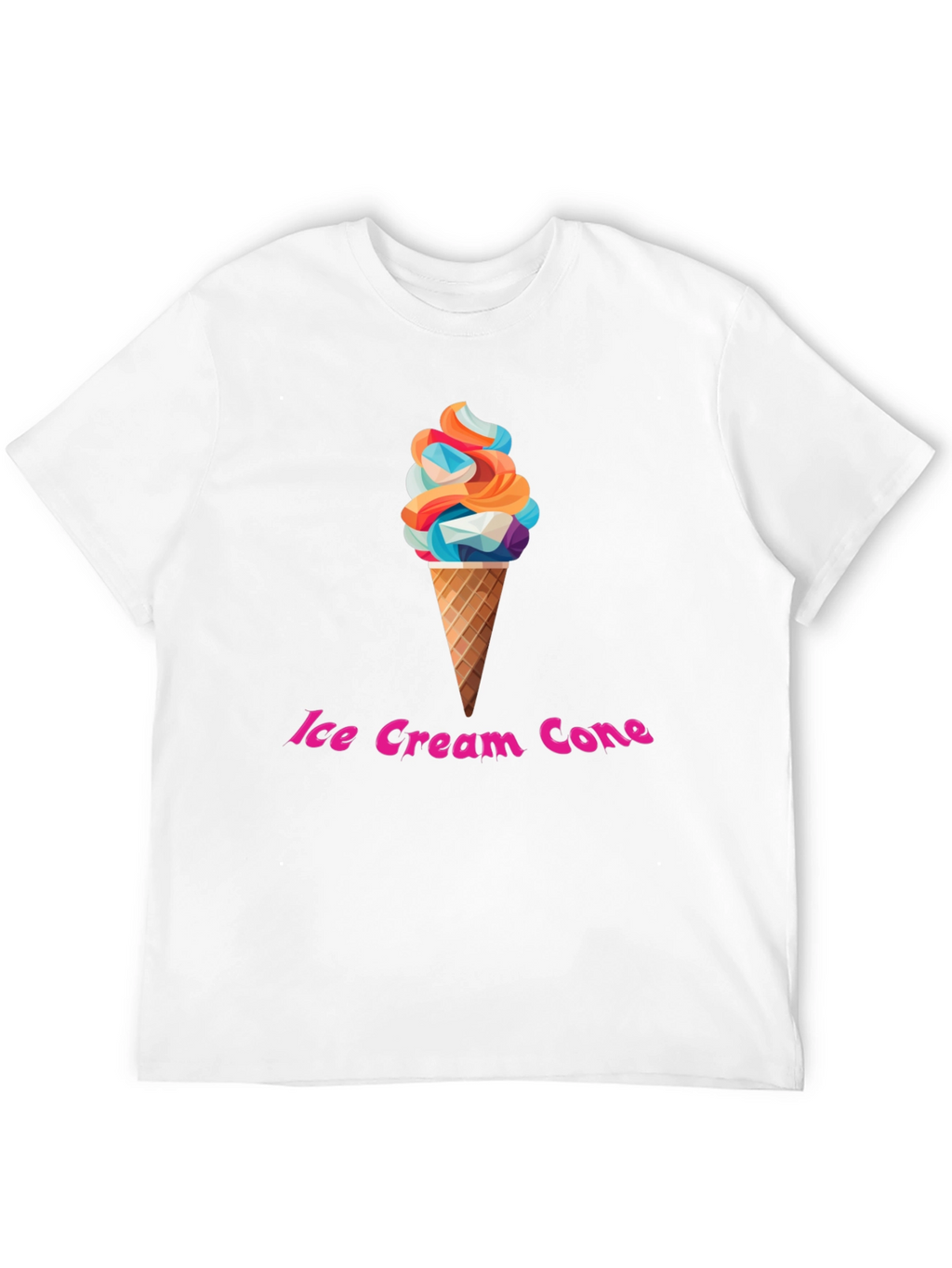 Ice Cream Cone Graphic T-Shirt - Trendy Black Tee