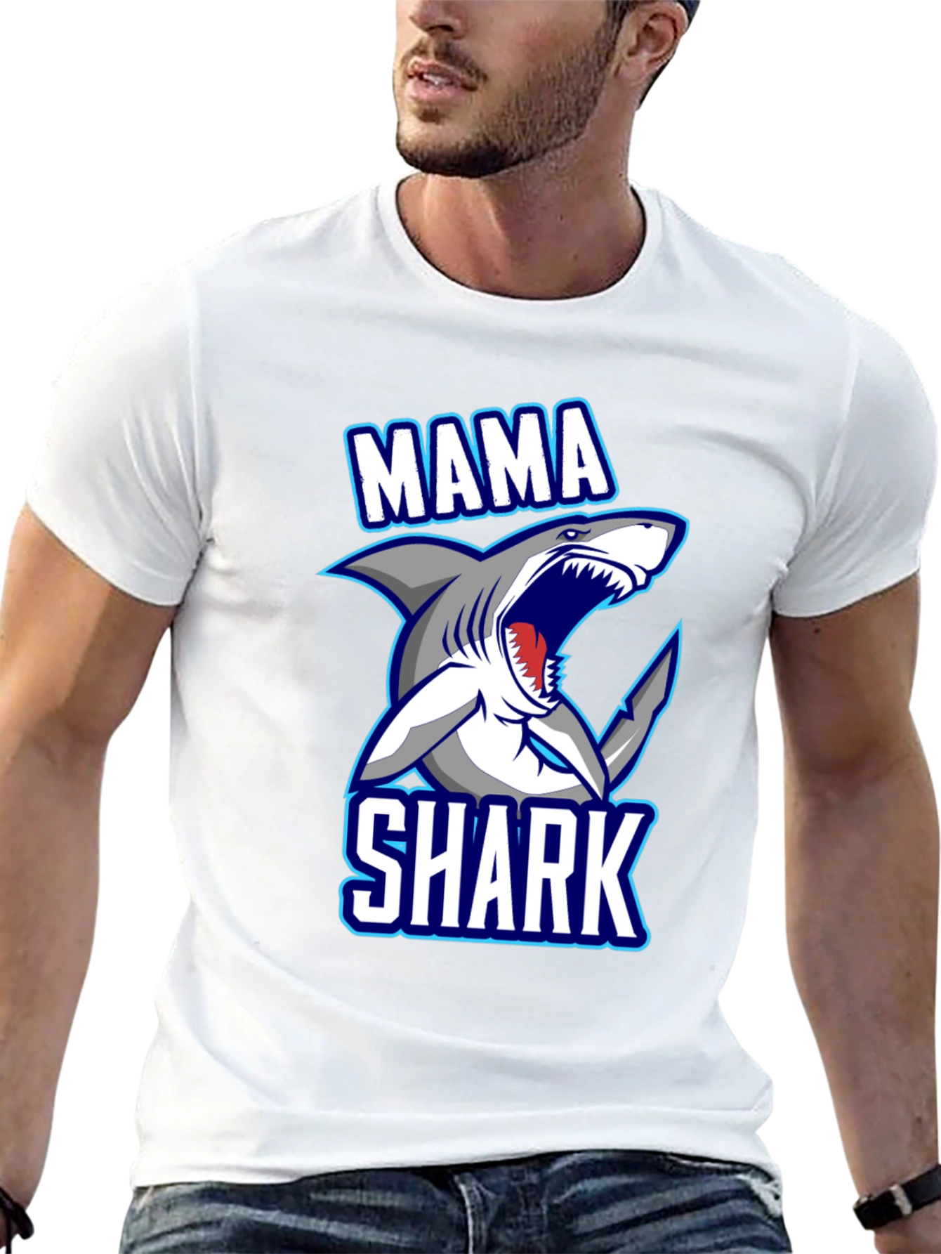 Mama Shark Graphic T-Shirt - Fun Family Apparel