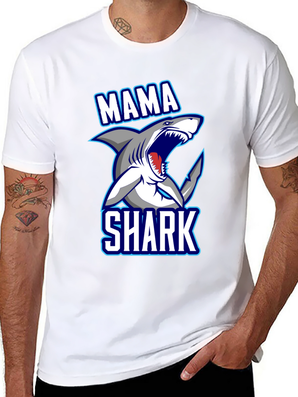 Mama Shark Graphic T-Shirt - Fun Family Apparel