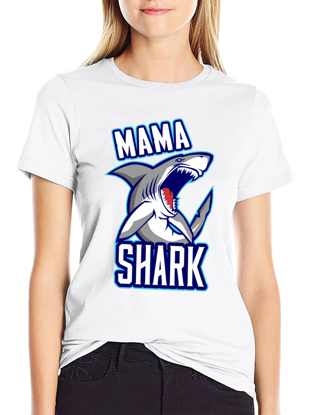 Mama Shark Graphic T-Shirt - Fun Family Apparel