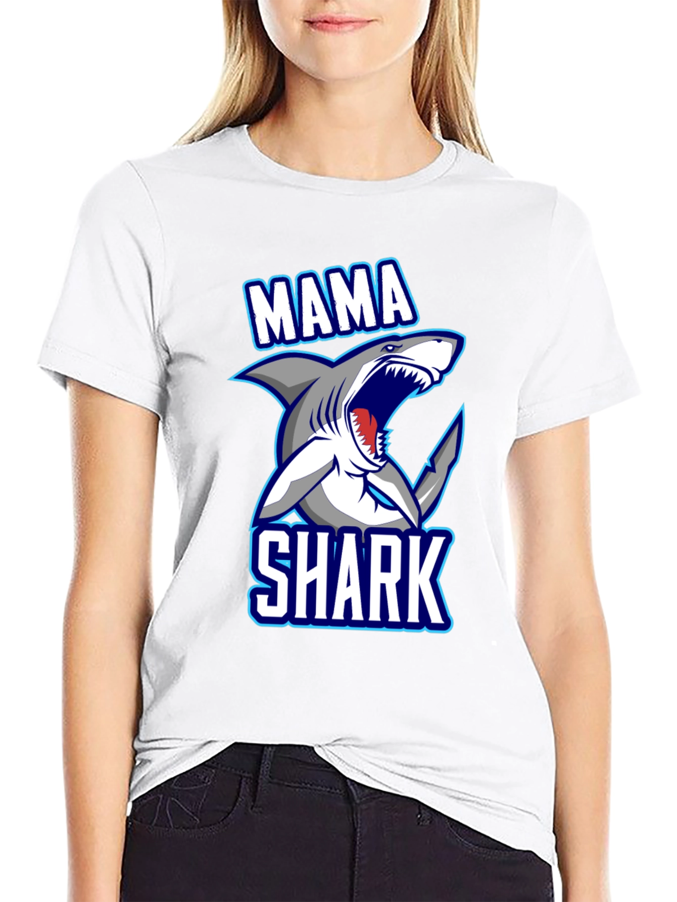 Mama Shark Graphic T-Shirt - Fun Family Apparel