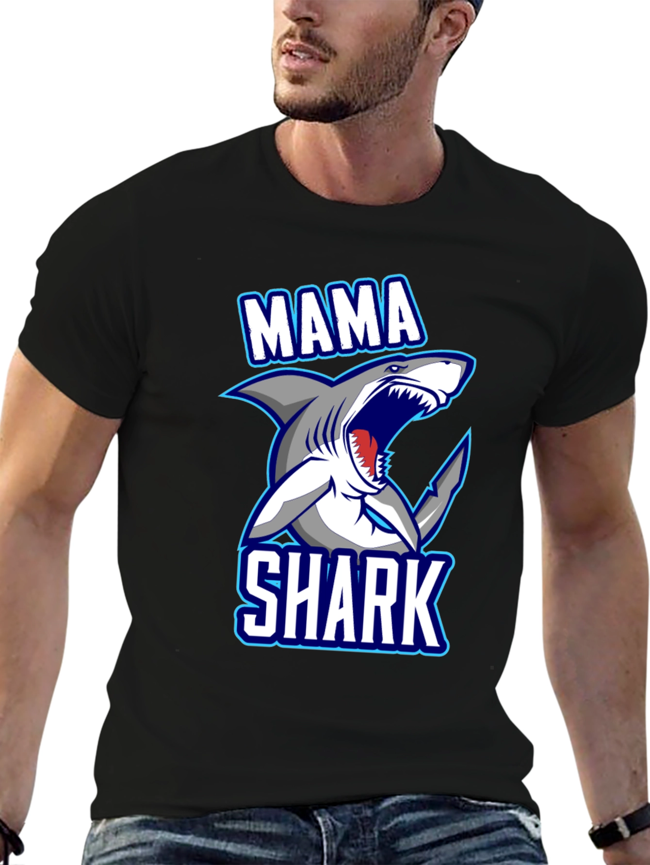 Mama Shark Graphic T-Shirt - Fun Family Apparel