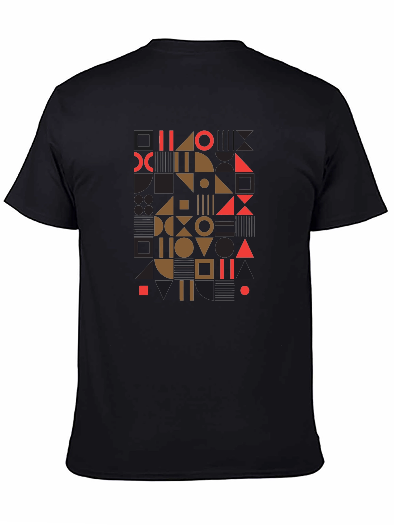 Geometric Pattern Black Tee