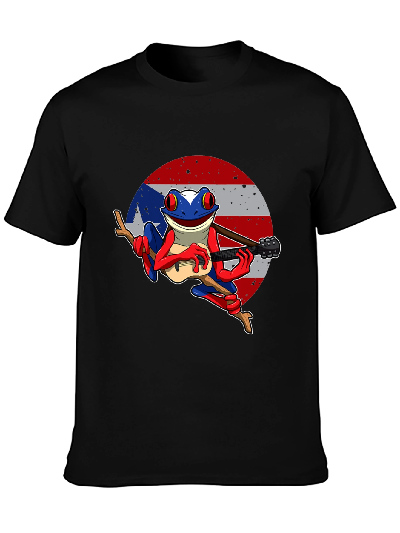 Puerto Rico Frog T-Shirt - Coqui Playing Guitar