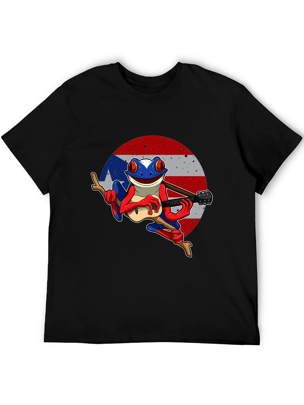 Puerto Rico Frog T-Shirt - Coqui Playing Guitar