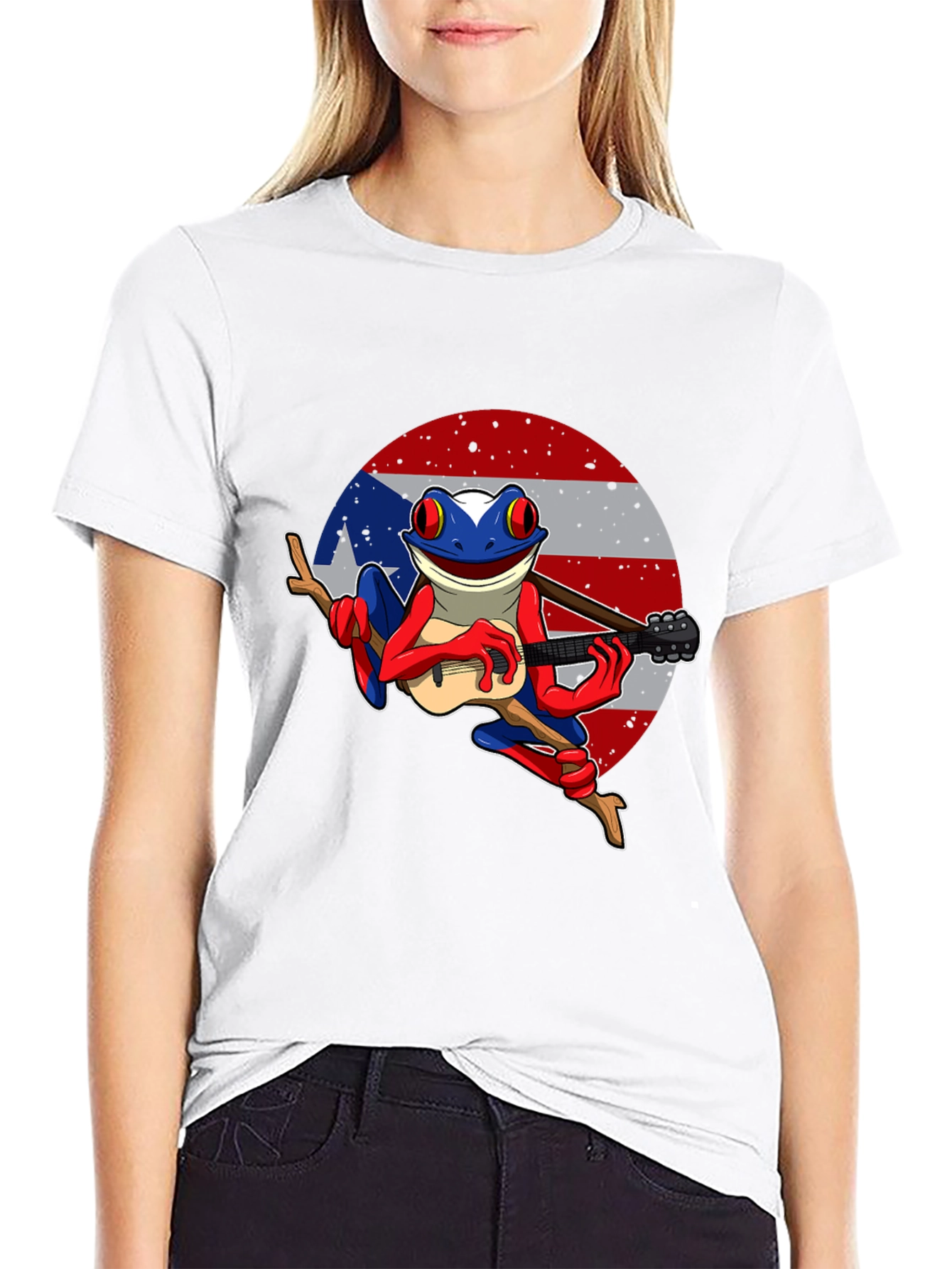 Puerto Rico Frog T-Shirt - Coqui Playing Guitar