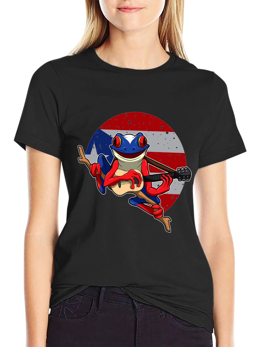 Puerto Rico Frog T-Shirt - Coqui Playing Guitar