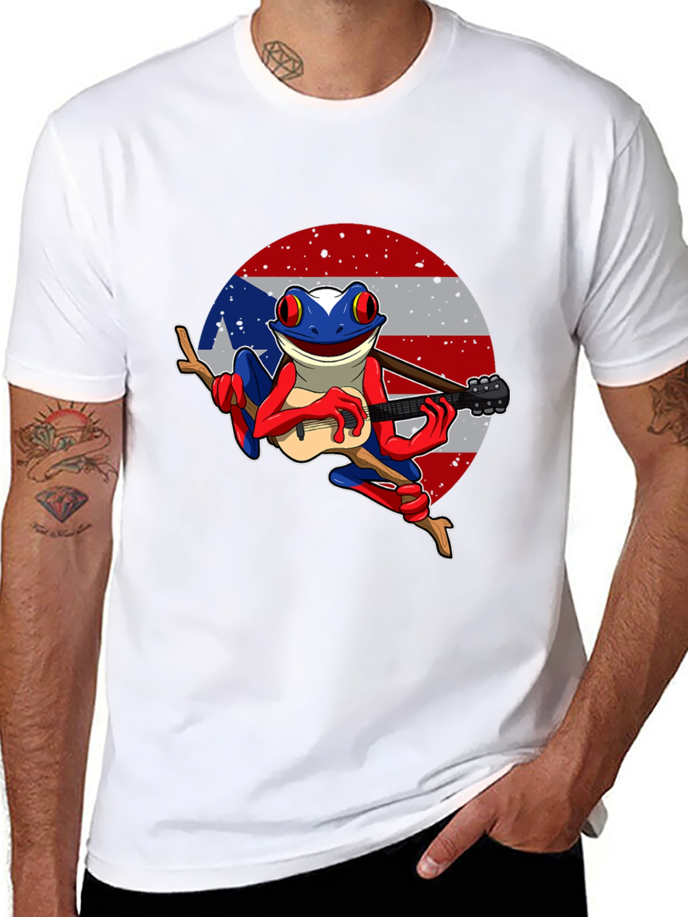 Puerto Rico Frog T-Shirt - Coqui Playing Guitar
