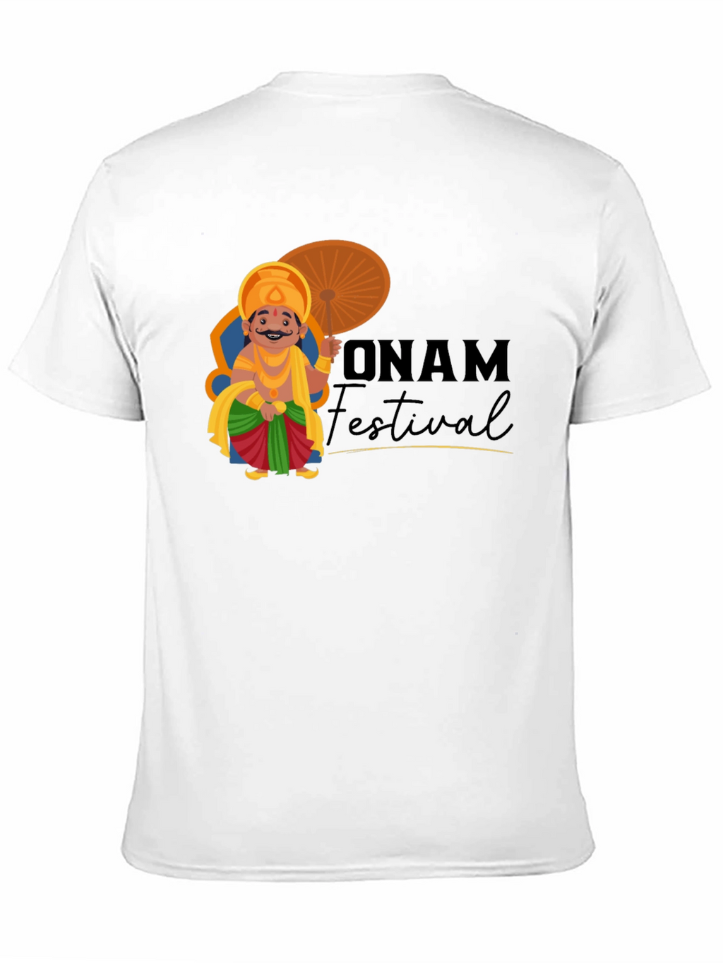 Onam Festival Graphic Tee - Black Cotton T-Shirt