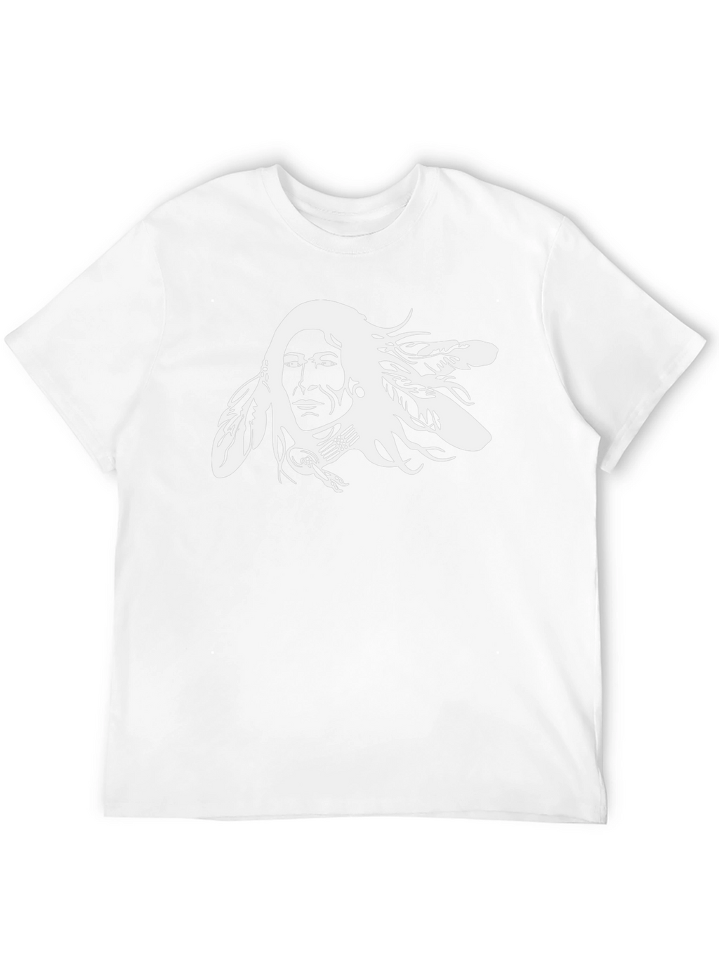 Native American Chief Graphic Tee - Black Cotton T-Shirt