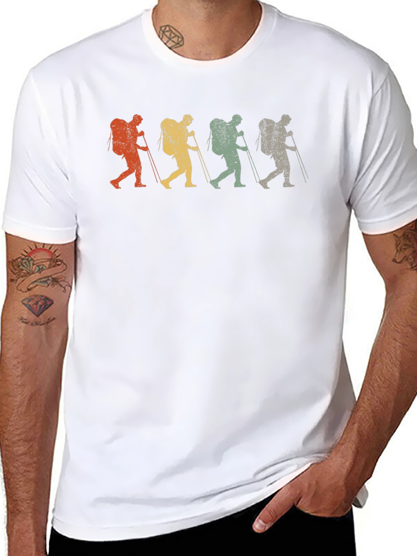 Retro Hiker T-Shirt - Vintage Style Adventure Tee