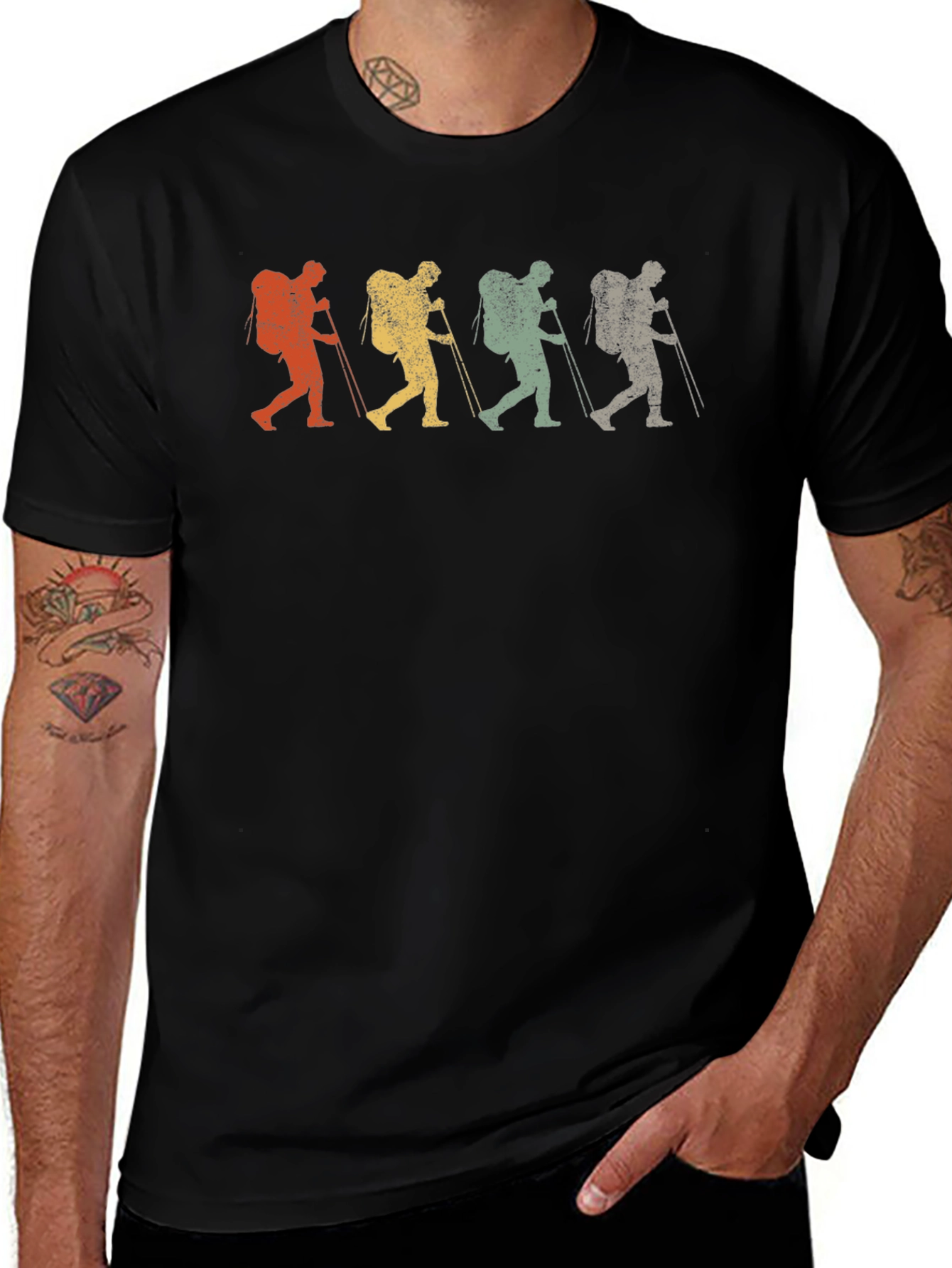 Retro Hiker T-Shirt - Vintage Style Adventure Tee