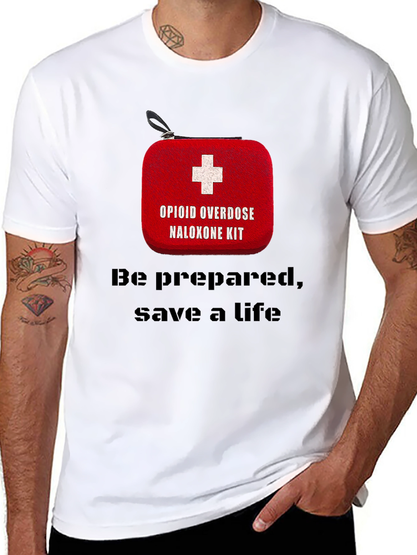 Opioid Overdose Naloxone Kit Awareness T-Shirt