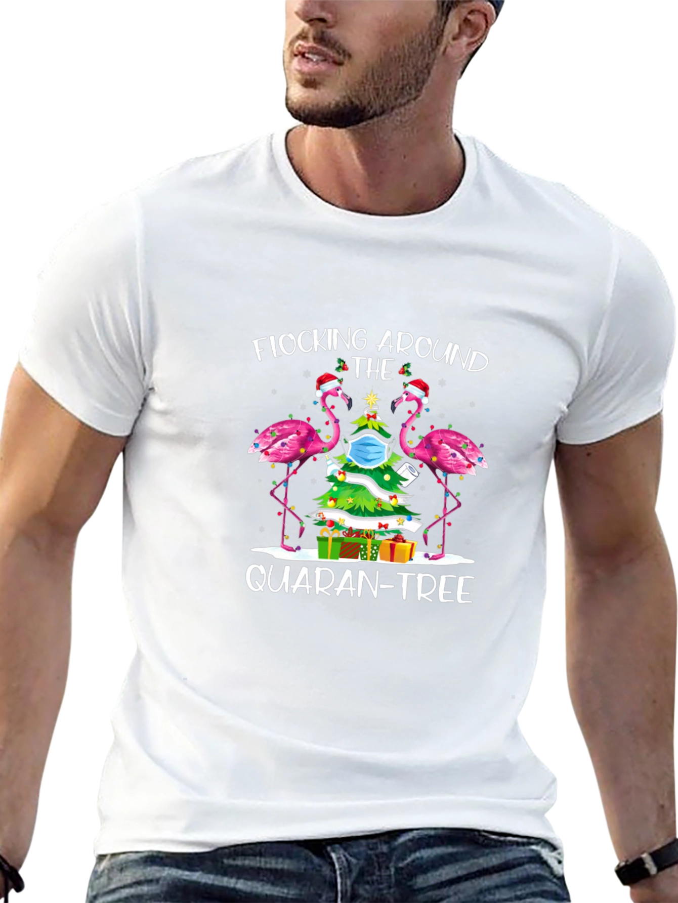 Quaran-Tree Flamingo T-Shirt