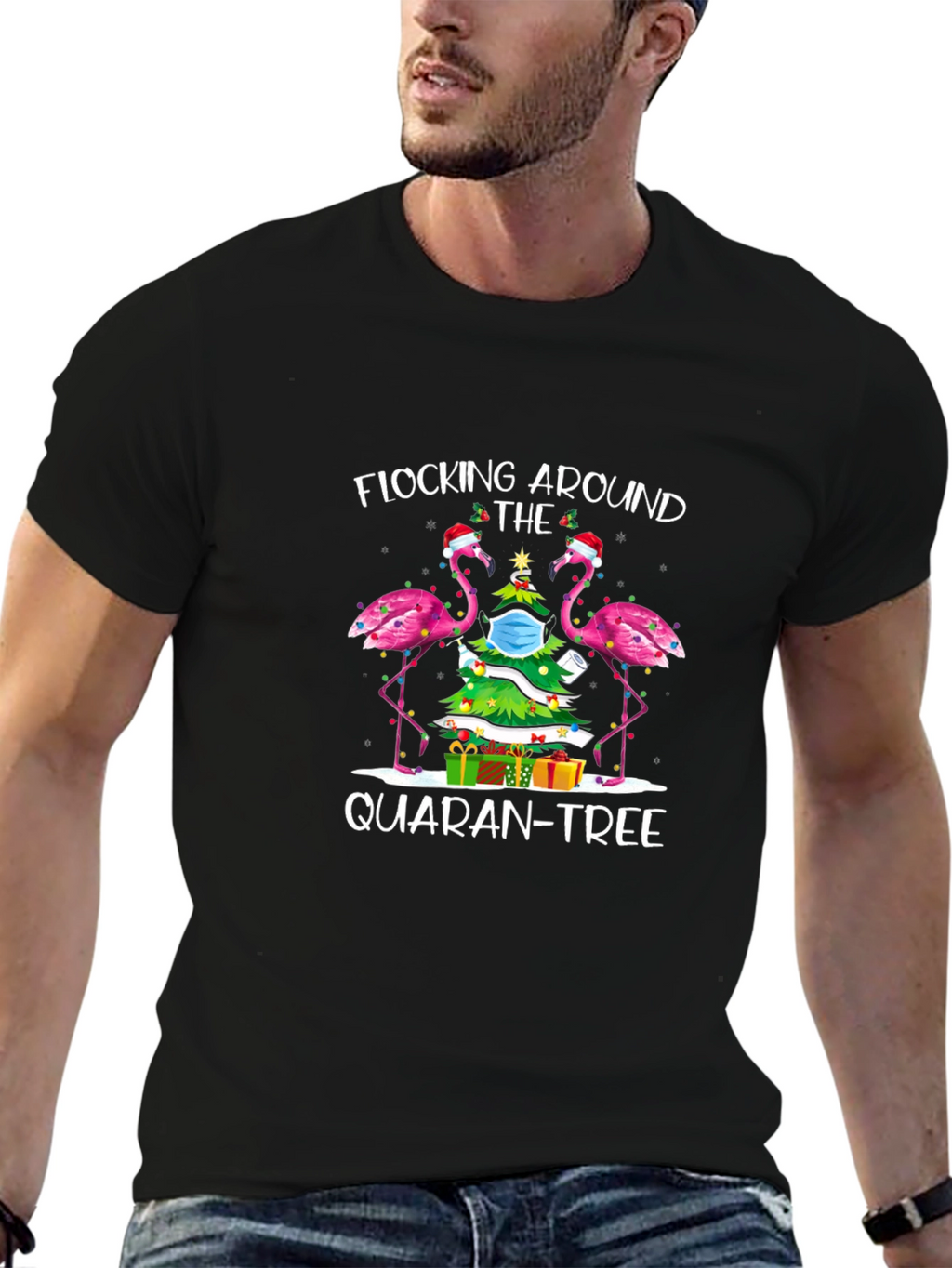 Quaran-Tree Flamingo T-Shirt