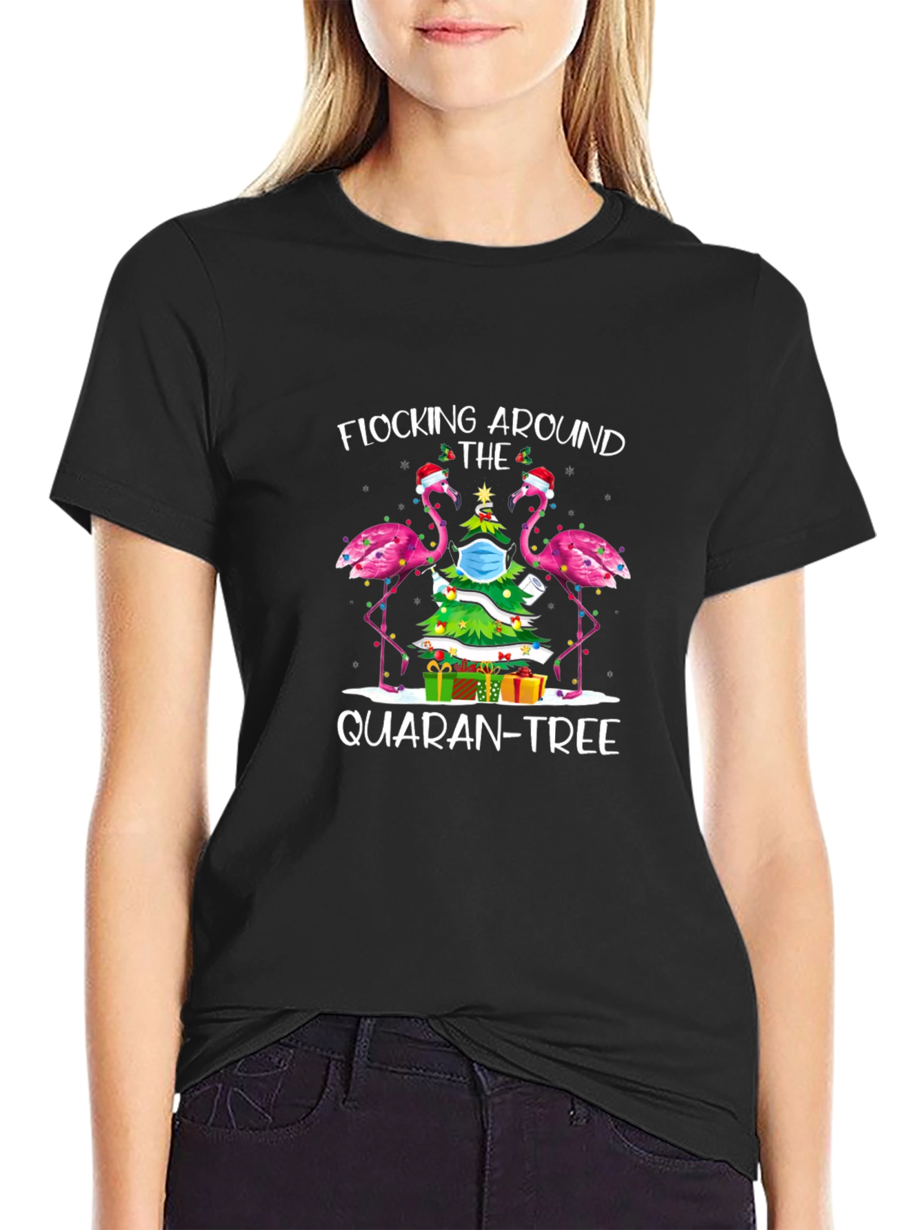 Quaran-Tree Flamingo T-Shirt