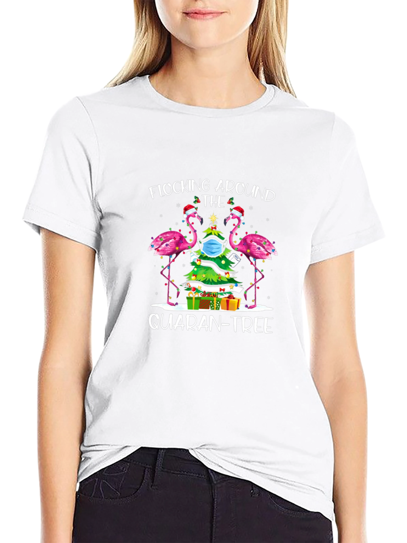 Quaran-Tree Flamingo T-Shirt