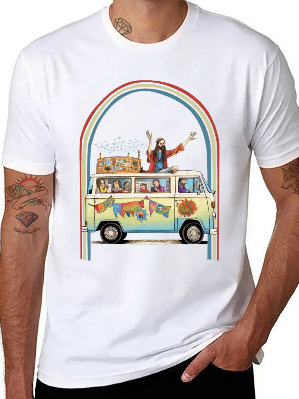 Hippie Bus T-Shirt - Groovy Retro Style