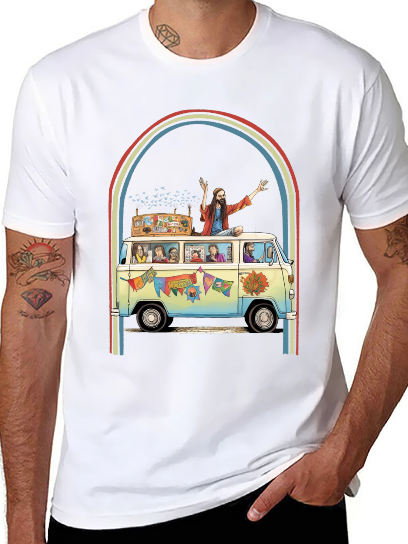 Hippie Bus T-Shirt - Groovy Retro Style