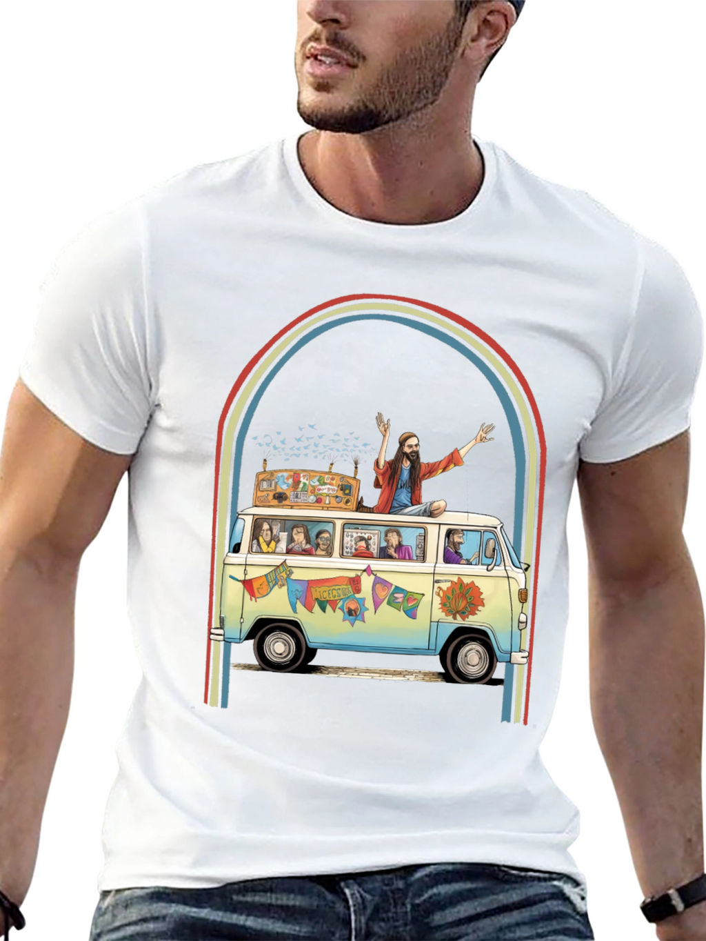 Hippie Bus T-Shirt - Groovy Retro Style