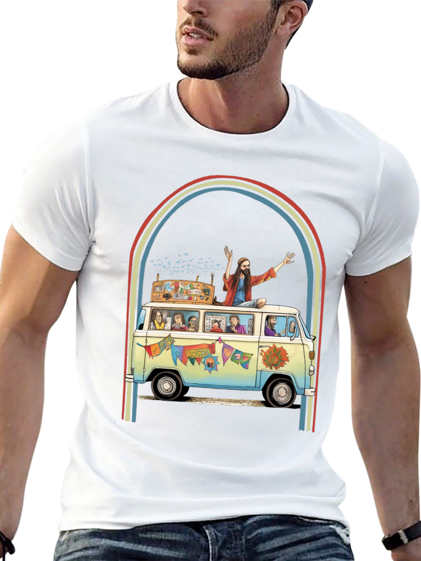 Hippie Bus T-Shirt - Groovy Retro Style