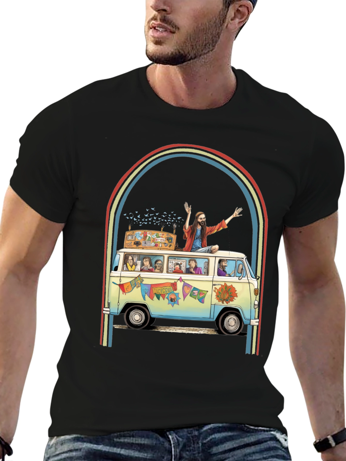 Hippie Bus T-Shirt - Groovy Retro Style