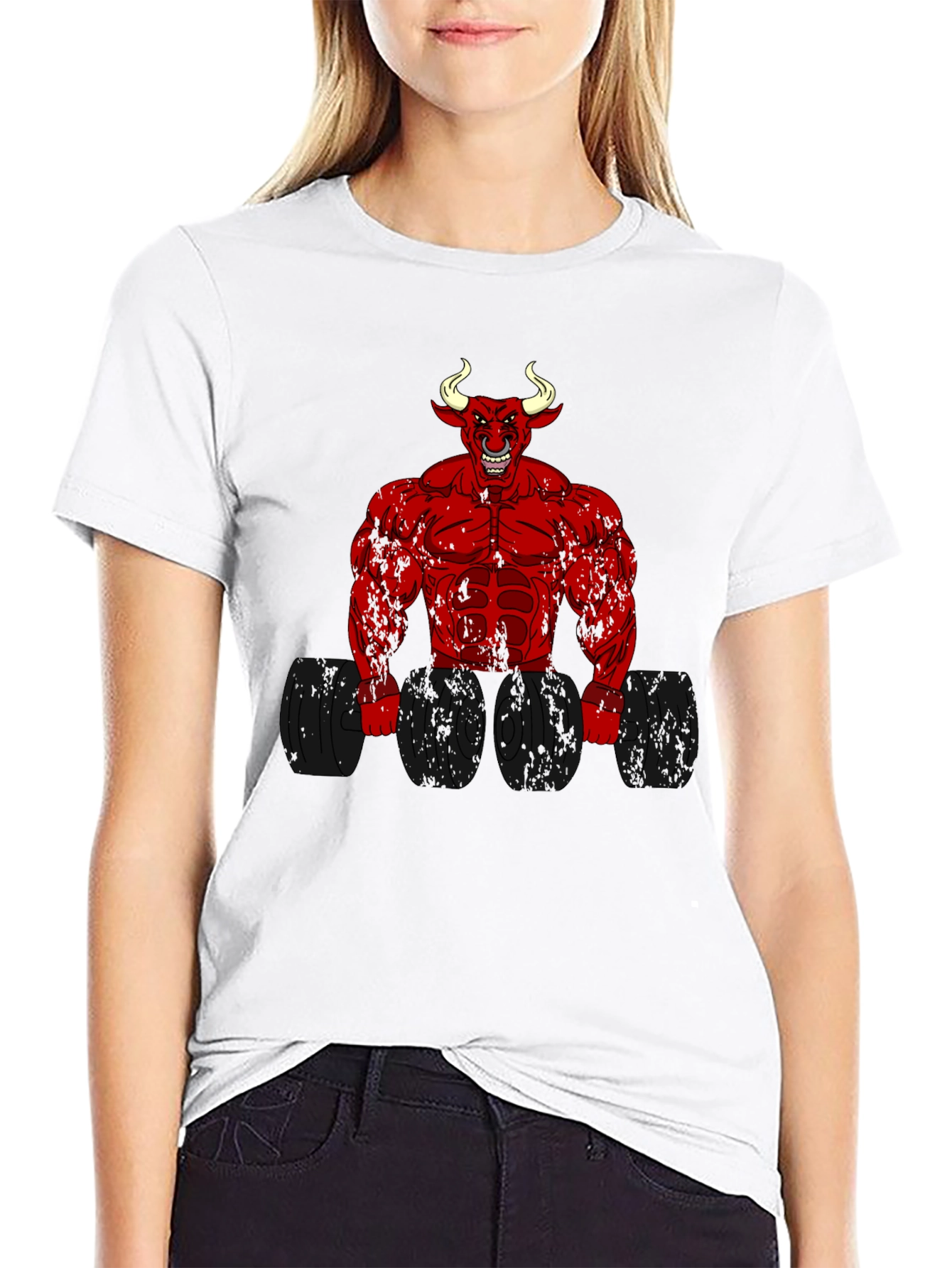 Devil Bull Bodybuilder Graphic T-Shirt